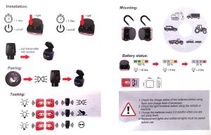 2 x Wireless Neon LED Magnet Markeringslys lastebil,Baklykt tilhenger 12v 24v