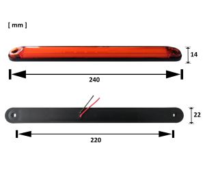 Led Neon 12v 24v Begrenzungsleuchten Anhänger Lkw Orange Wohnwagen Beleuchtung  240mm