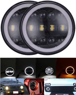 2 x LED Runden 178mm/7inch 40W Hi/Low/DRL/Blinker Halo Scheinwerfer Hauptscheinwerfer Lampe Moto 12V 24V