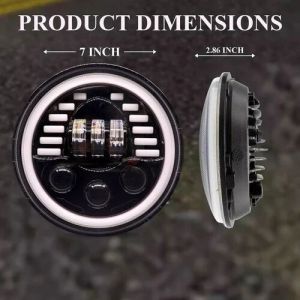 LED Redondas Luces Faro Delantero 178mm/7inch 75W Hi/Low/DRL/Intermitente Halo Lampara Moto 4x4 AWD 4WD 12V 24V