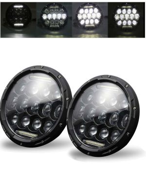 2 x LED Runden 178mm/7inch 75W Hi/Low/DRL/Blinker Halo Scheinwerfer Hauptscheinwerfer Lampe 4x4 ATV 4WD 12V 24V
