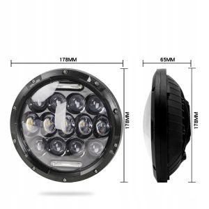 2 x LED Redondas Luces Faro Delantero 178mm/7inch 75W Hi/Low/DRL/Intermitente Halo Lampara Moto 4x4 AWD 4WD 12V 24V