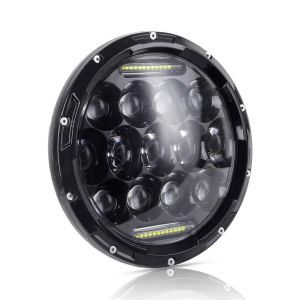 2 x LED Redondas Luces Faro Delantero 178mm/7inch 75W Hi/Low/DRL/Intermitente Halo Lampara Moto 4x4 AWD 4WD 12V 24V