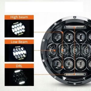 2 x LED Redondas Luces Faro Delantero 178mm/7inch 75W Hi/Low/DRL/Intermitente Halo Lampara Moto 4x4 AWD 4WD 12V 24V