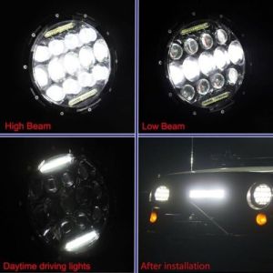 2 x LED Redondas Luces Faro Delantero 178mm/7inch 75W Hi/Low/DRL/Intermitente Halo Lampara Moto 4x4 AWD 4WD 12V 24V