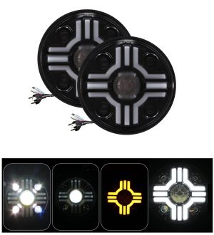 2 x LED Runden 178mm/7inch 50W Hi/Low/DRL/Blinker Halo Scheinwerfer Hauptscheinwerfer PKW Moto 12V 24V
