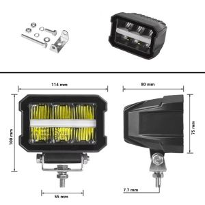 LED Arbeitsscheinwerfer 12V 24V 25W 2200lm Combo Spot Flood Leuchten Weiß/Orange