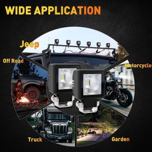 6 x LED Arbeitsscheinwerfer Hallo Lampe DRL 12V 24V Flood Beam Leuchten Weiß