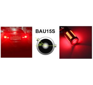 LED 33 SMD BAU15S PY21W 1156 Canbus Lampa Becuri Lumini Rosu 12V 24V cu Lentila
