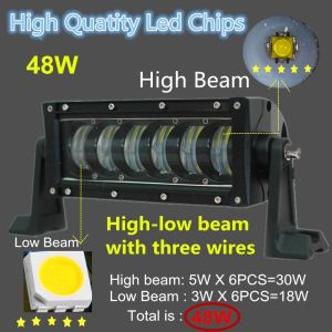 9D LED BAR Luces de trabajo 27cm Hi/Lo 3840Lm 48W 10-30V Luz de trabajo Luz de inundación Auto Coche SUV 