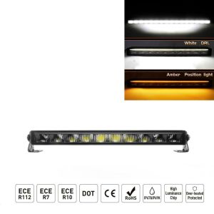 LED Bar Ekstralys LED BAR 54.5cm 8500Lm 60W Hvit/Gul DRL 10-30V Arbeidslys Lysbar Bil SUV 