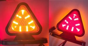 2 x 18 LED Begrenzungsleuchten Positionsleuchten Leuchten Dreieckig Rot/Gelb 12/24v