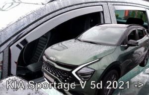Windabweiser Deflektoren für KIA SPORTAGE 2021+ V 5D KURZE Transparent Schwarz PKW 4-tlg. Satz
