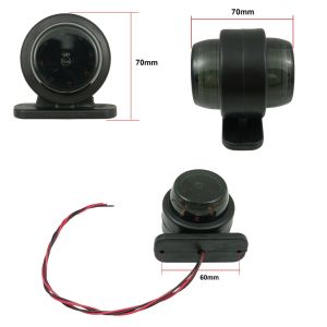 2 x LED Rosu Alb Lumină Latura Lampe Gabarit Remorca Camioane 12V 24V Sticlă Neagră Afumată