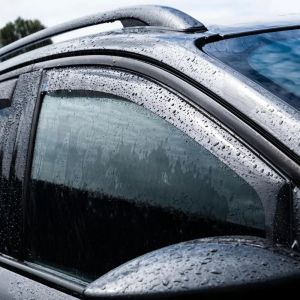 Wind Rain Deflector for VW T-CROSS 5D 2019+ Car Auto Transparent Black set  4 pcs.