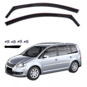 Windabweiser Deflektoren für VW TOURAN 5D 2003 - 2015 Transparent Schwarz PKW 2stk.