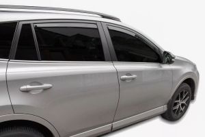 Wind Rain Deflector for TOYOTA RAV4 2013 - 2019 Car Auto Transparent Black set  4 pcs.