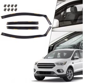 Windabweiser Deflektoren für FORD ESCAPE / KUGA 2013-2019 Transparent Schwarz PKW 4-tlg. Satz
