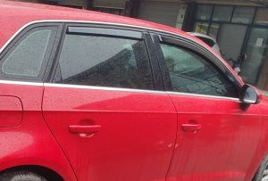 Deflector de viento y lluvia para Audi A3/S3 Sportback 5D 2012-2020 Negro transparente Coche Automóvil 4 piezas 