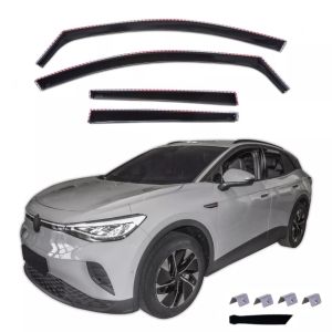 Windabweiser Deflektoren für VW ID.4X 2021+ Transparent Schwarz PKW 4-tlg. Satz