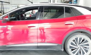 Wind Rain Deflector for VW ID.4X 2021+ Car Auto Transparent Black set  4 pcs.