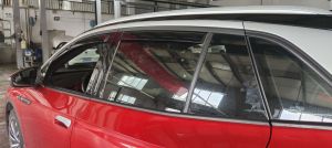 Wind Rain Deflector for VW ID.4X 2021+ Car Auto Transparent Black set  4 pcs.