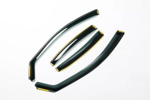 Deflector de viento y lluvia para Mercedes C class W205 2015-2020 Negro transparente Coche Automóvil 4 piezas 