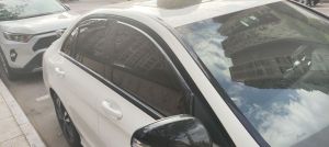 Deflector de viento y lluvia para Mercedes C class W205 2015-2020 Negro transparente Coche Automóvil 4 piezas 