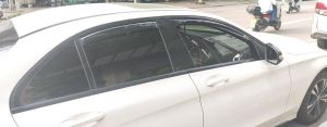 Deflector de viento y lluvia para Mercedes C class W205 2015-2020 Negro transparente Coche Automóvil 4 piezas 