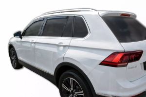 Wind Rain Deflector for VW TIGUAN 2016 - 2024 Car Auto Transparent Black set  4 pcs.