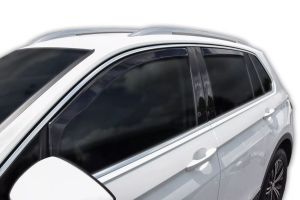 Wind Rain Deflector for VW TIGUAN 2016 - 2024 Car Auto Transparent Black set  4 pcs.