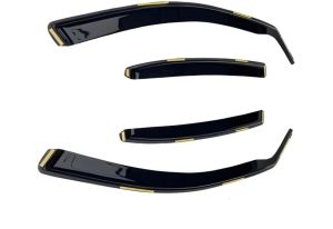 Wind Rain Deflector for SKODA OCTAVIA MK2 2004-2013 SEDAN Car Auto Transparent Black set  4 pcs.