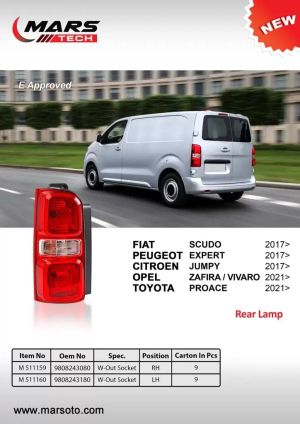 Citroen Dispatch,Citroen Space Tourer,Peugeot Expert,Peugeot Traveller,Toyota Proace,Opel Vivaro 2016+ Lampa Lumini Spate Stanga 