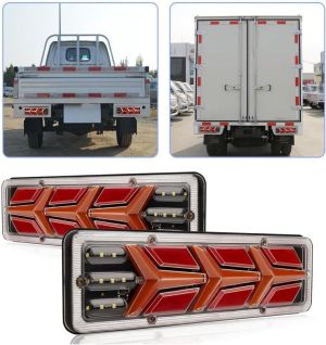 2 x LED Anhänger LKW Heckleuchten Dynamic Rückleuchten Leuchten Lampe 12v 24V 