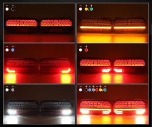 2 x LED Anhänger LKW Heckleuchten Dynamic Blinker Rückleuchten Leuchten Lampe 12v 24V 