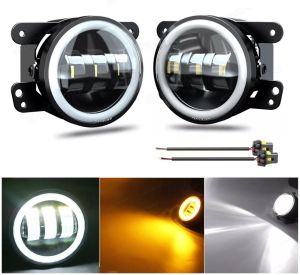 2 x LED Nebelscheinwerfer Halogen Frontscheinwerfer Lampe DRL für Peugeot,Renault, Ford, Citroen, Opel, Dacia, Jaguar, Porsche, Suzuki, Nissan, Jeep, Dodge, Chrysler