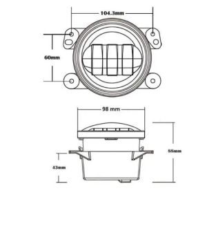 2 x LED Dimljus Halogen Strålkastare Framljus DRL für Peugeot,Renault, Ford, Citroen, Opel, Dacia, Jaguar, Porsche, Suzuki, Nissan, Jeep, Dodge, Chrysler