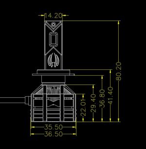 2 x Led H4 Lys Hovedlys Lyspærer Strålekaster Lampe Lastebil Bil Hi/Low Beam 80W 12000lm 6500K 12V 24V