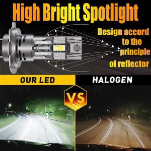 2 x LED E4S H7 H18 50W Luces Bombillas Luz Lampara de Automóviles Camiones Coche Hi/Low Beam 15000lm 6500K 12V 24V