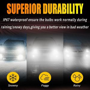 2 x LED E4S H7 H18 50W Luces Bombillas Luz Lampara de Automóviles Camiones Coche Hi/Low Beam 15000lm 6500K 12V 24V