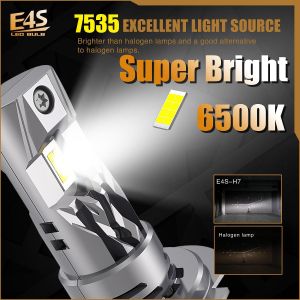 2 x LED E4S H7 H18 50W Luces Bombillas Luz Lampara de Automóviles Camiones Coche Hi/Low Beam 15000lm 6500K 12V 24V