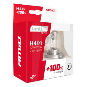 2 x H4 Halogen12V 60/55W LumiTec SILVER +100% DUO Luces Bombillas Luz High Low Beam Lampara de Automóviles Camiones Coche 