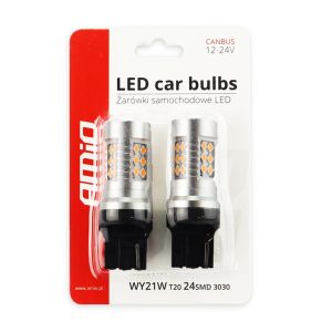 2 x Galben Lampa Becuri T20 WY21W Canbus 3030 24SMD 12V/24V Lumini 