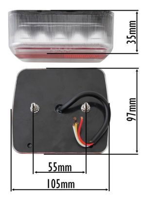 2 x Luces de freno remolque, stop luces remolque, izquierda derecha  Bus Van 14 LED 12v