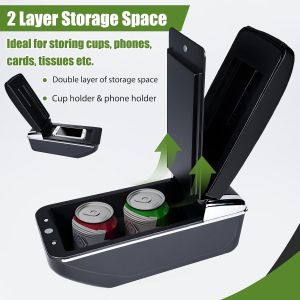 OPEL ASTRA J 2009-2018 Reposabrazos Central Apoyabrazos para Coches Cuiero Negro