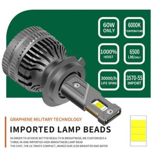 2 x LED H7 120W 13000lm Luces Bombillas Luz Lampara de Automóviles Camiones Coche Hi/Low Beam 6000K 12V 24V