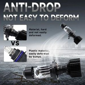 2 x LED Y10 H7 200% 50W 6400LM 6000K 360° Canbus med Linse Lys Hovedlys Lyspærer Strålekaster Lampe Lastebil Bil Hi/Low Beam 12V 24V