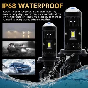 2 x LED Y10 H4 200% 50W 6400LM  6000K 360° Canbus with Lens Headlights Bulbs Lamp Car Truck Lorry Lights Vehicle Hi/Low Beam 12V 24V 