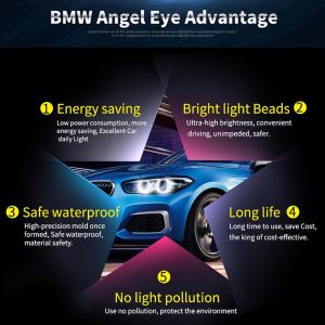 2 x LED Angel Eyes Marker 5W Rot für E39 E53 E60 E61 E64