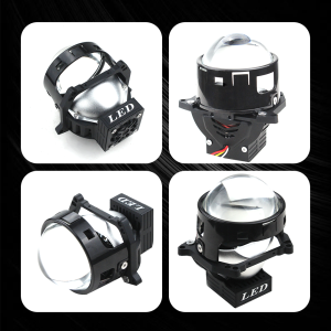 2x Bi-LED Projektor Strålkastare 3inch Linser 120W 8000lm 12V – Vit – Universella LED-bilstrålkastare med Helljus & Halvljus, +500 % Ljusstyrka, Enkel Installation